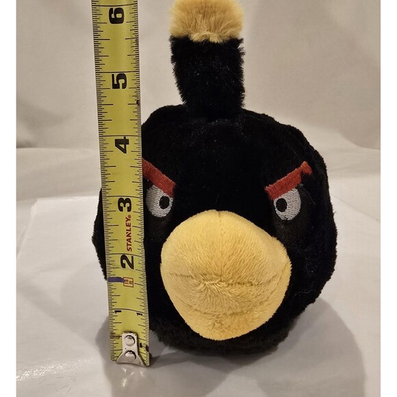 2010 Angry Birds Bomb Black Bird Plush Stuffed Toy 6" Rovio Commonwealth Promo - Picture 8 of 8